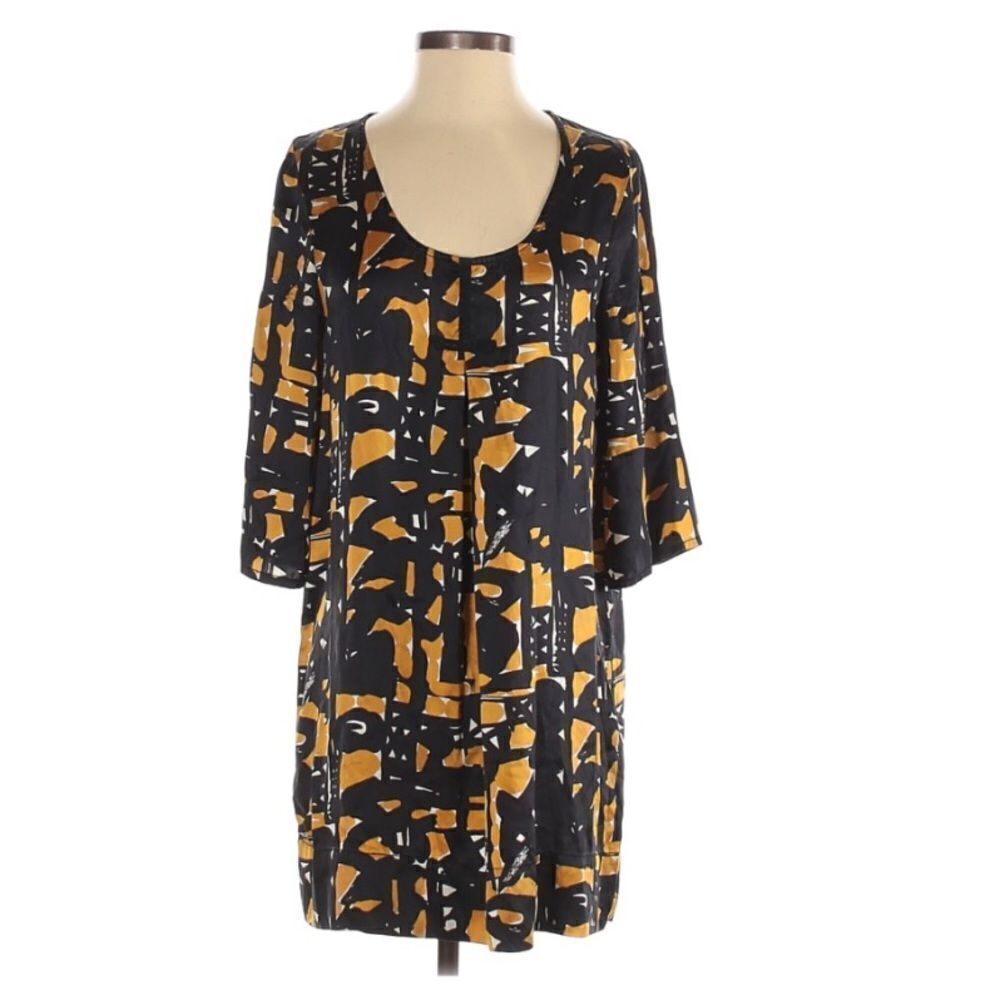 💚 Madewell Black and Gold Silk Tunic
